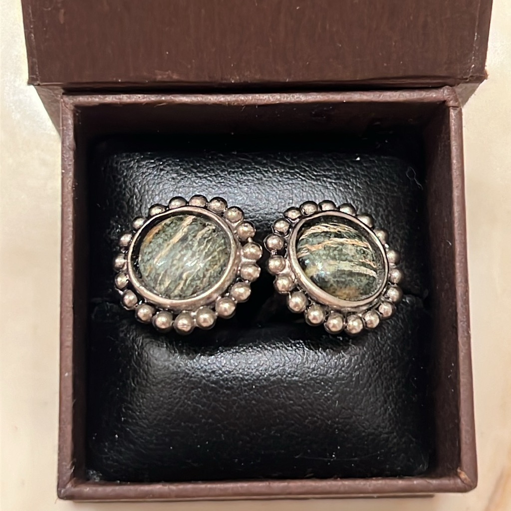 Jasper Silver Unisex Cuff Links